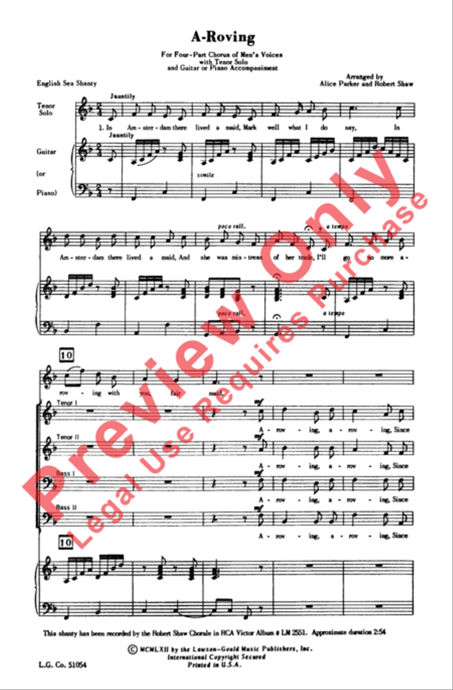 A-Roving A-Roving Men's Choir scores gallery preview page 2
