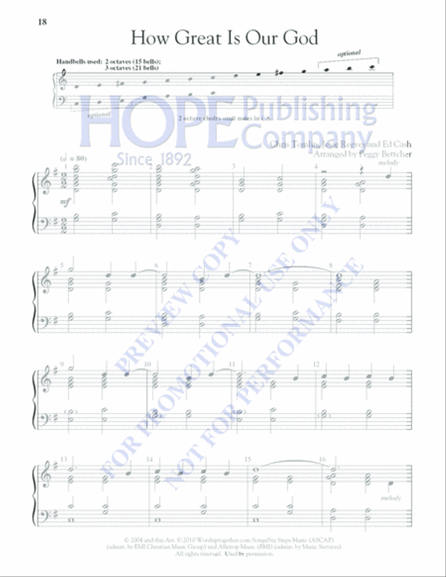 Easy to Ring Praise and Worship 3-Octaves scores gallery preview page 18