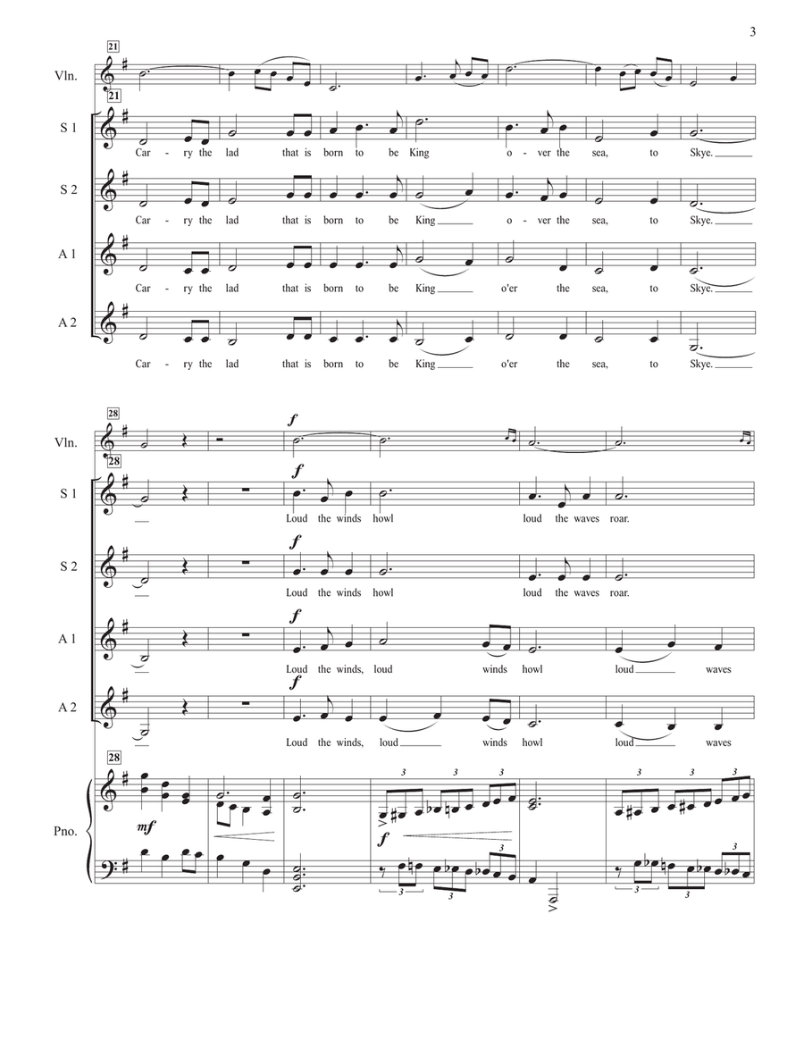 Skye Boat Song SSAA scores gallery preview page 3