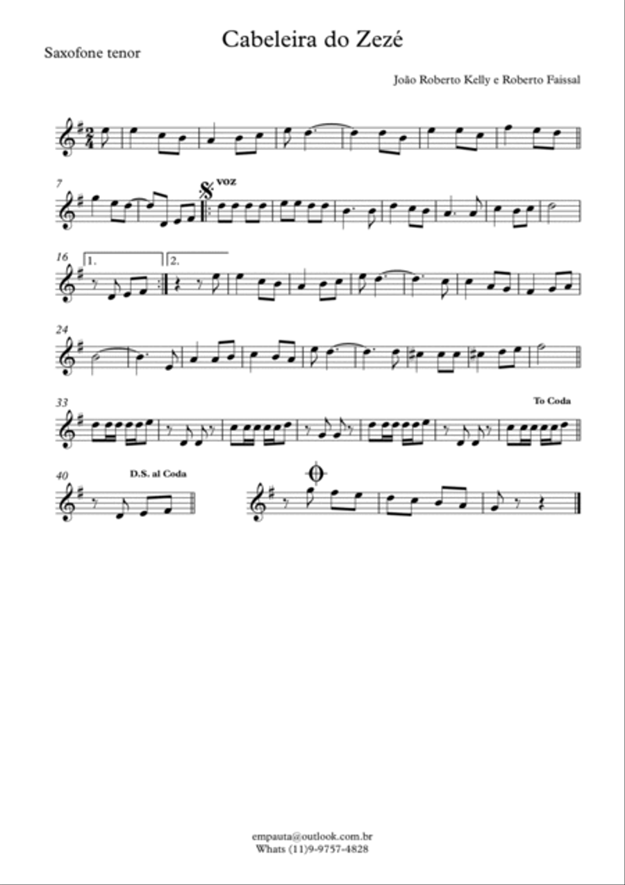 Cabeleira do Zezé Cabeleira do Zezé Brass Ensemble scores gallery preview page 2