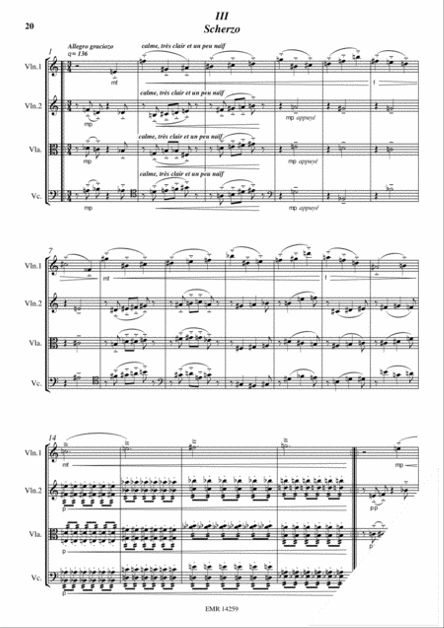 Les Elements Les Elements String Quartet scores gallery preview page 10