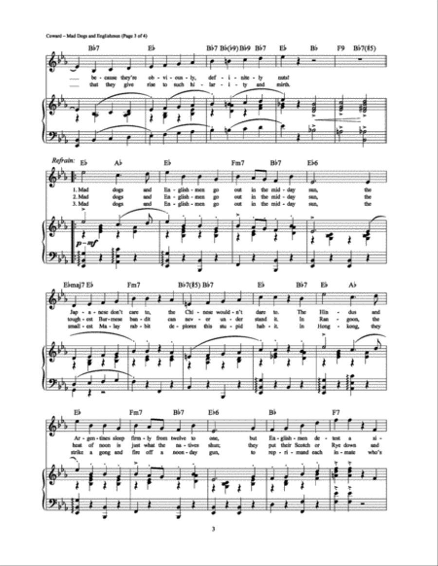 Mad Dogs and Englishmen Piano, Vocal, Guitar scores gallery preview page 3