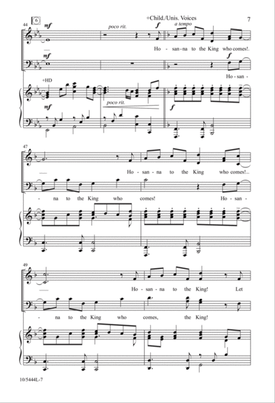 Hosanna to the King Who Comes! 4-Part scores gallery preview page 7