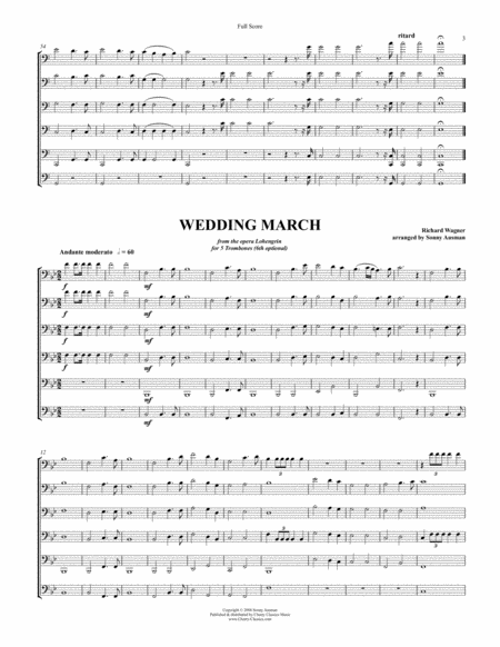 Two Wedding Marches for Trombone ensemble