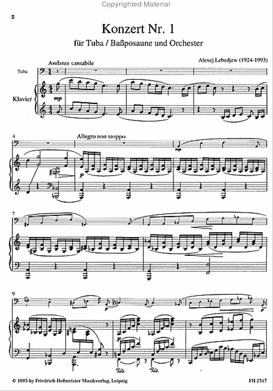 Konzert Nr. 1 für Tuba (Bassposaune) und Orchester / KlA Orchestra scores gallery preview page 2