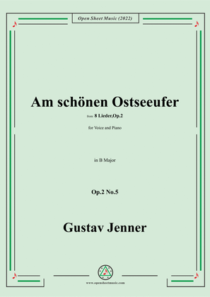 Book cover for Jenner-Am schönen Ostseeufer,in B Major,Op.2 No.5
