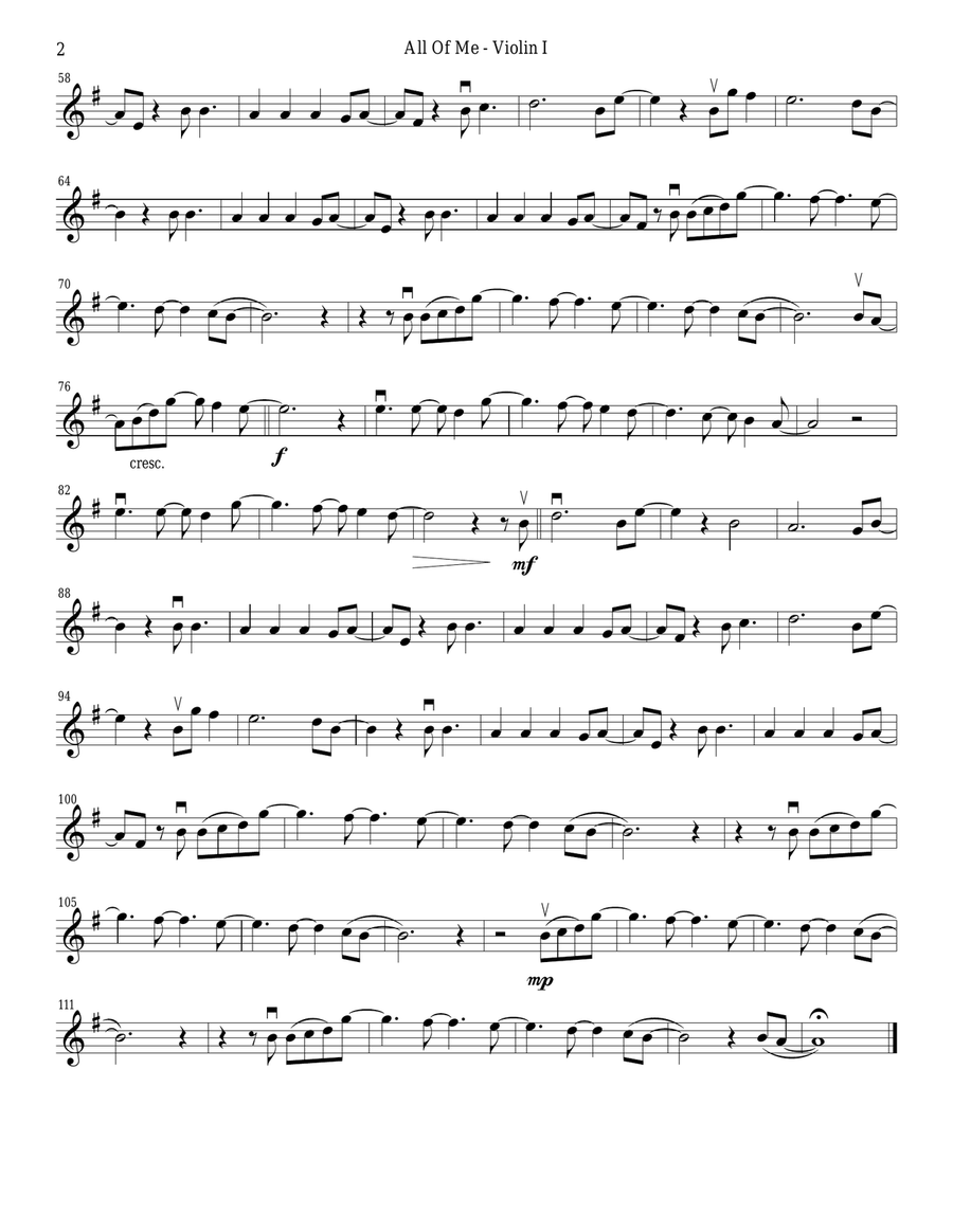 All Of Me String Quartet scores gallery preview page 2