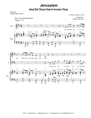 Jerusalem (Duet for Tenor and Bass Solo)