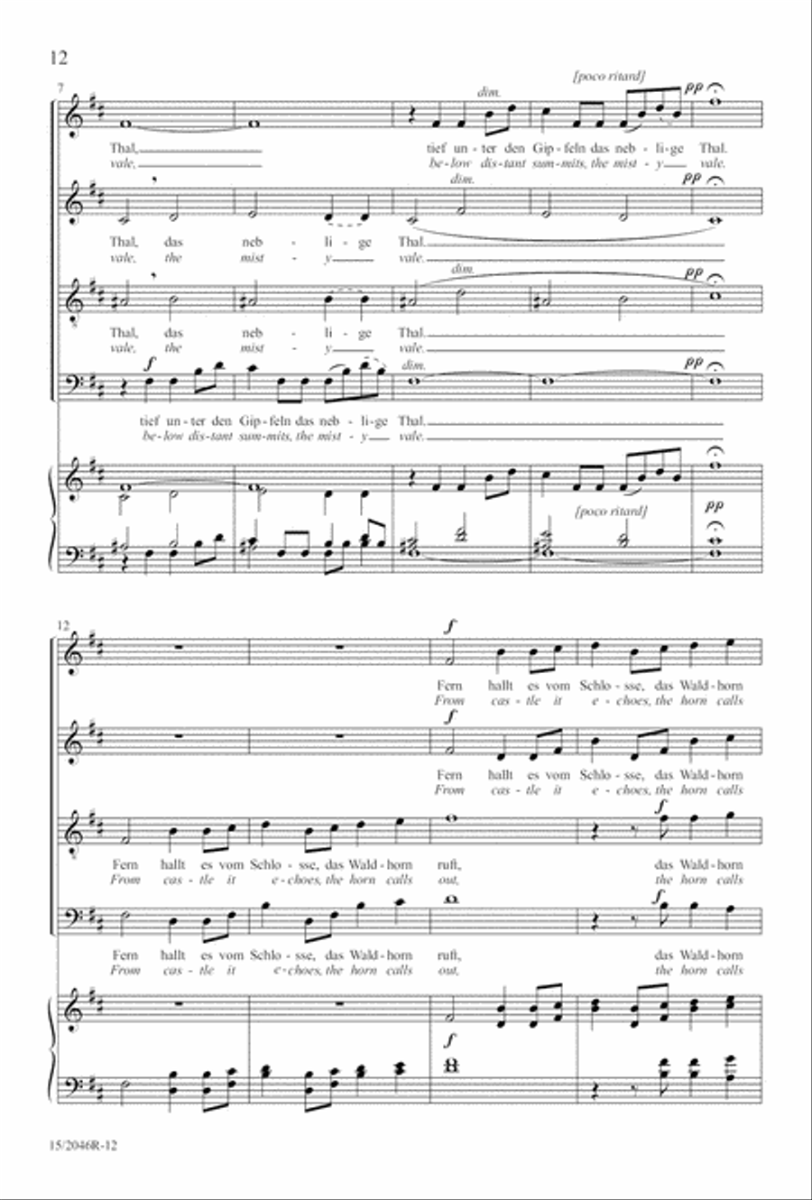 Two Mendelssohn Part Songs: 1. Im Walde 2. Jaglied 4-Part scores gallery preview page 13