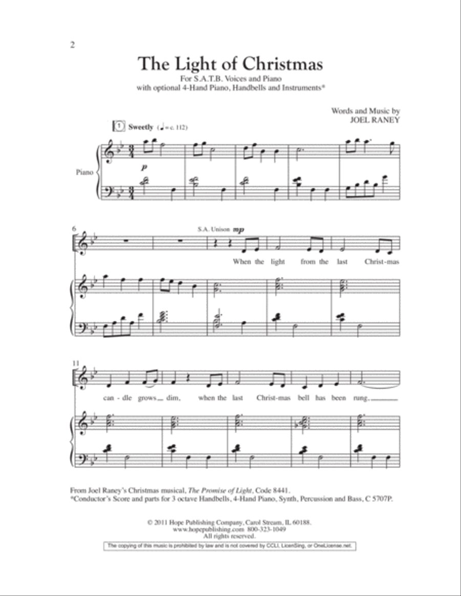The Light of Christmas The Light of Christmas 4-Part scores gallery preview page 2