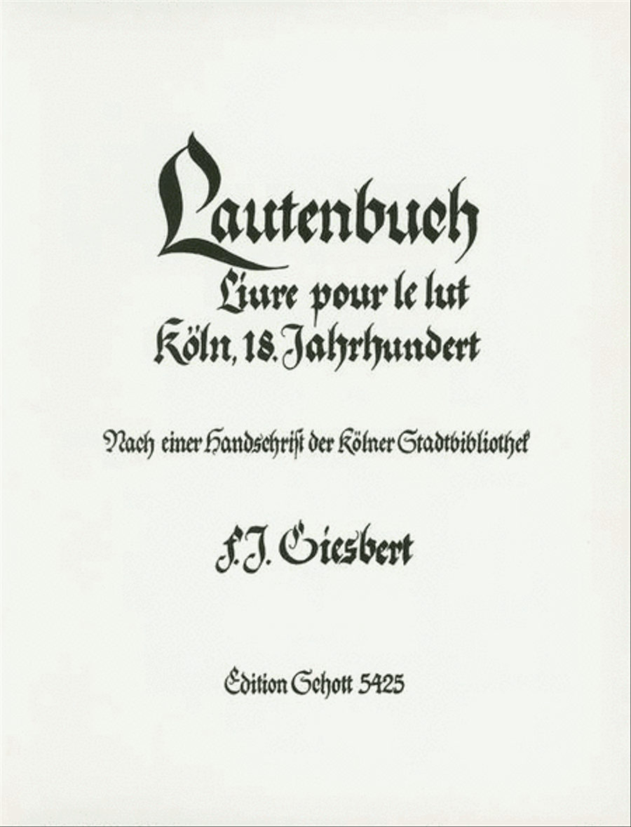 Lautenbuch Lautenbuch Lute scores gallery preview page 1