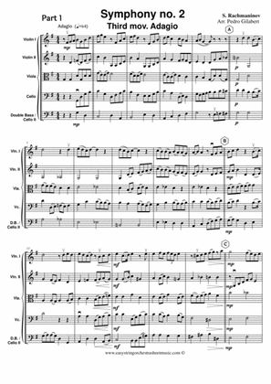 Rachmaninov symphony 2 third mov. for easy string orchestra