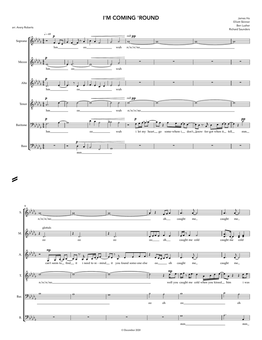 I'm Coming 'round A Cappella scores gallery preview page 1