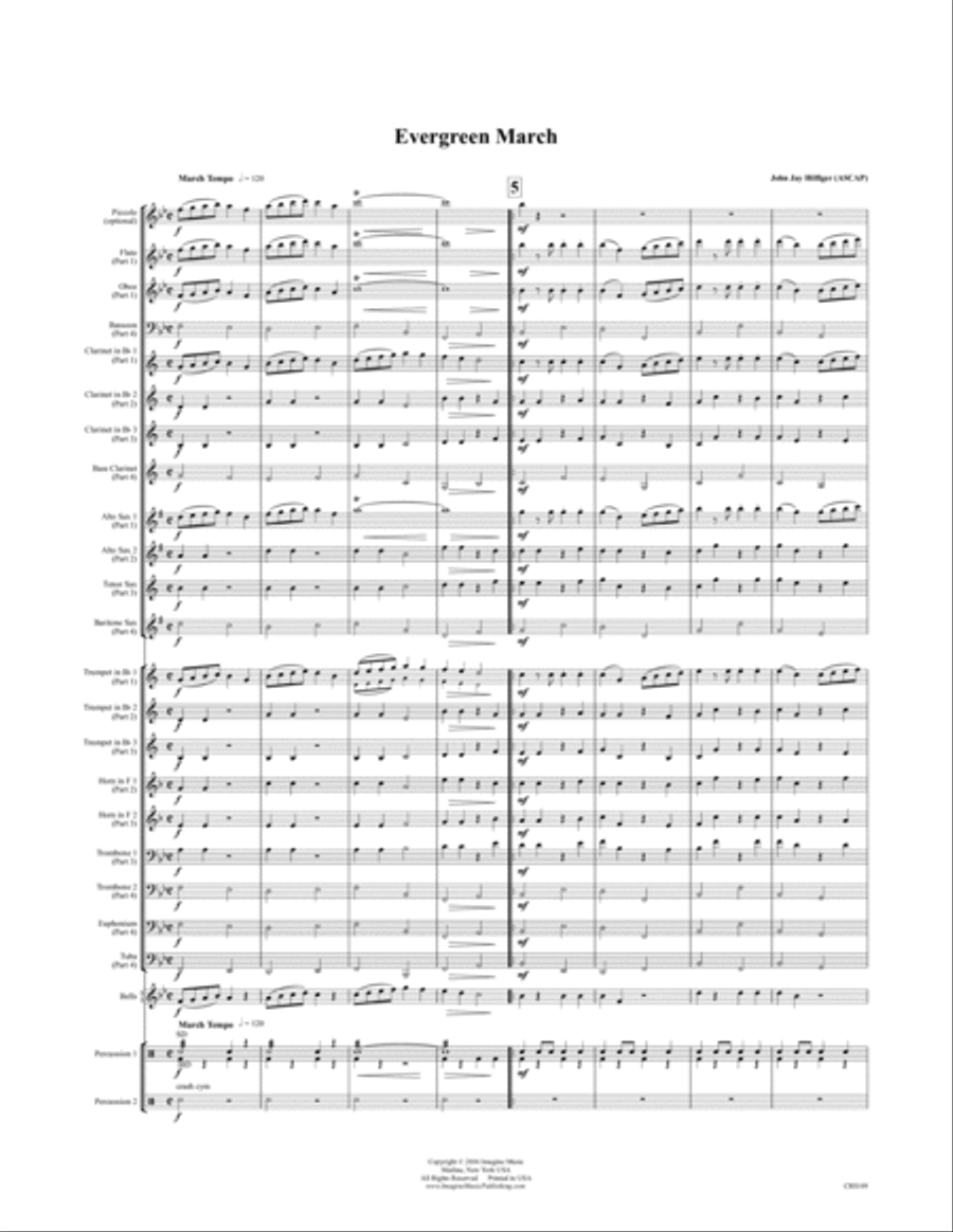 Evergreen March Evergreen March Concert Band scores gallery preview page 3