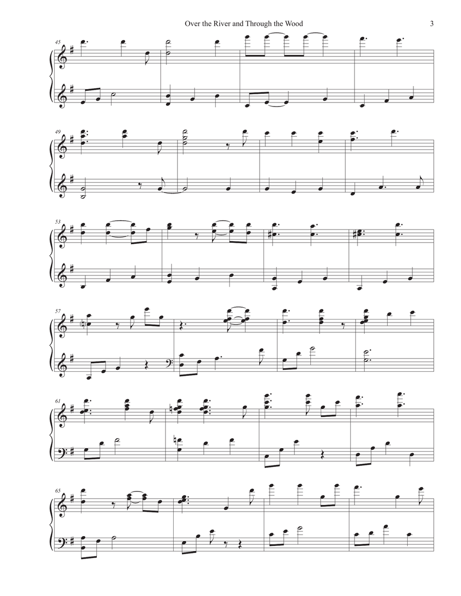 Over the River and Through the Wood Piano Solo scores gallery preview page 4