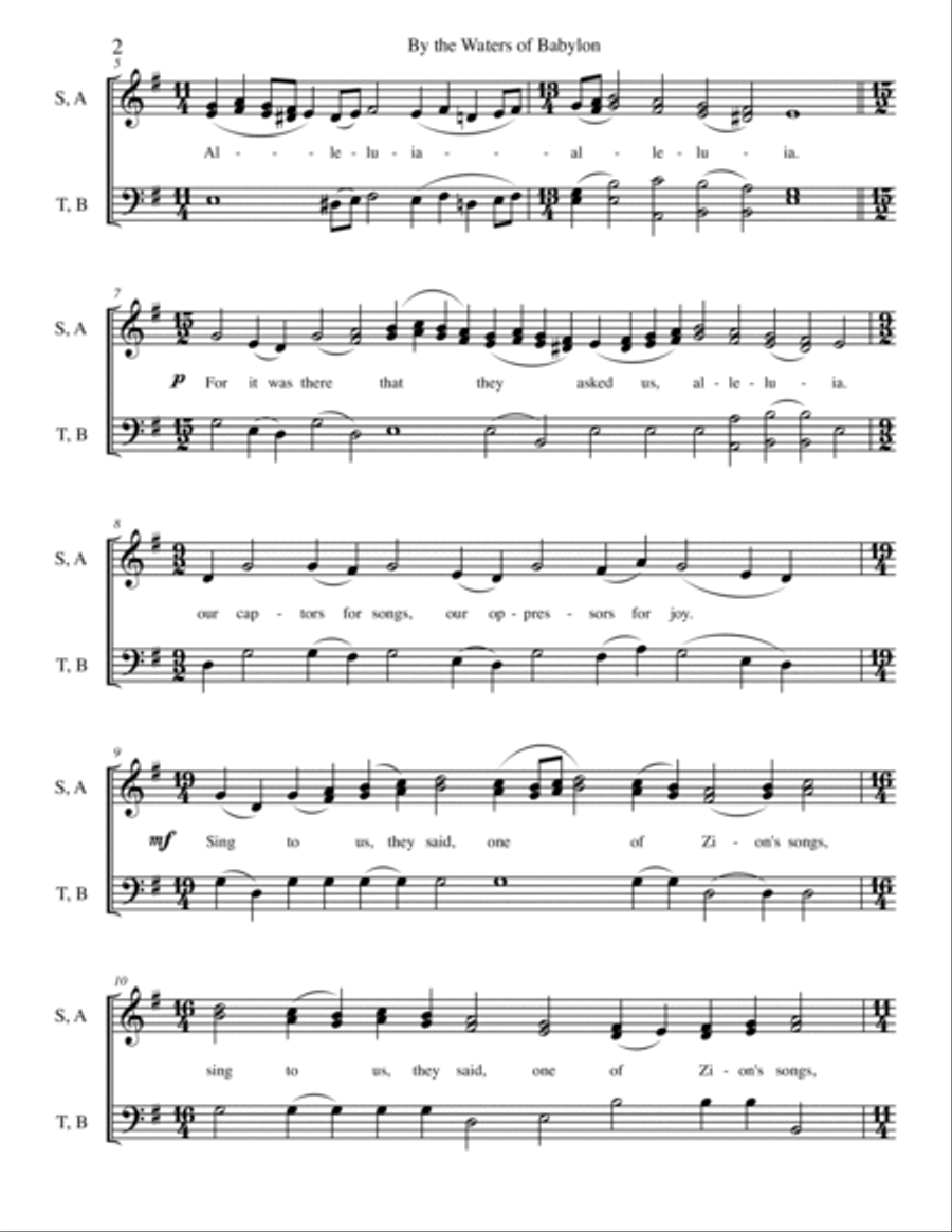 By the Waters of Babylon-arr. Woods School and Community scores gallery preview page 2