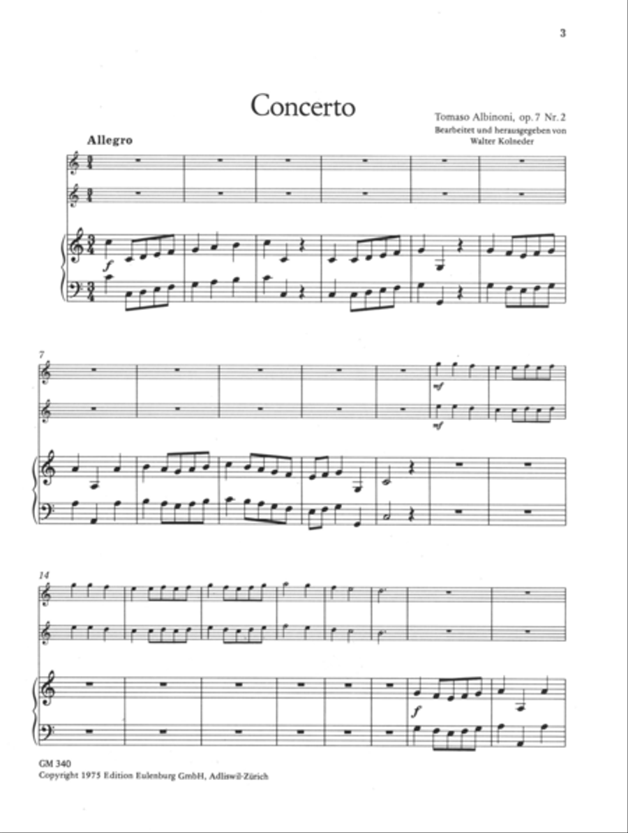 Concerto for 2 oboes Op. 7/2 Piano scores gallery preview page 2