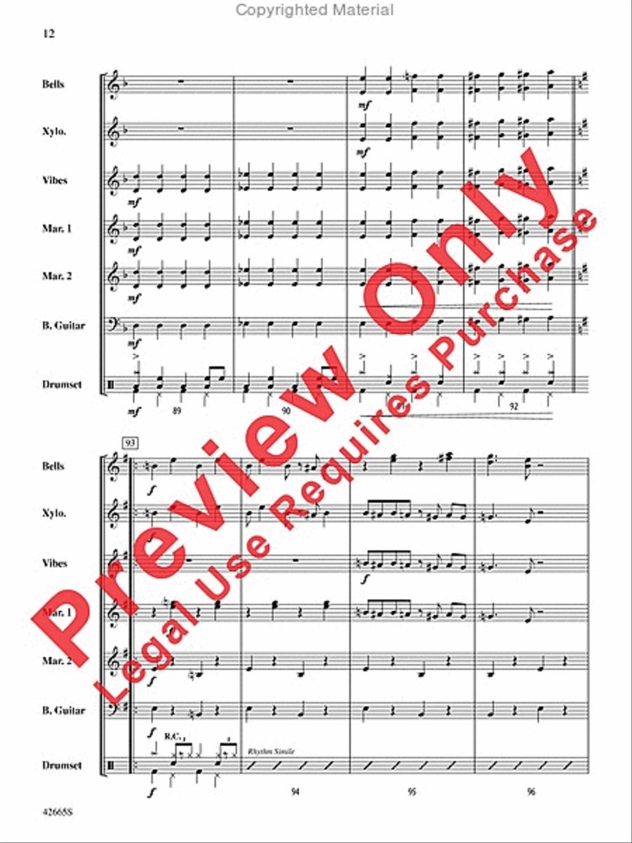Cantina Band (from Star Wars) Percussion Ensemble scores gallery preview page 13