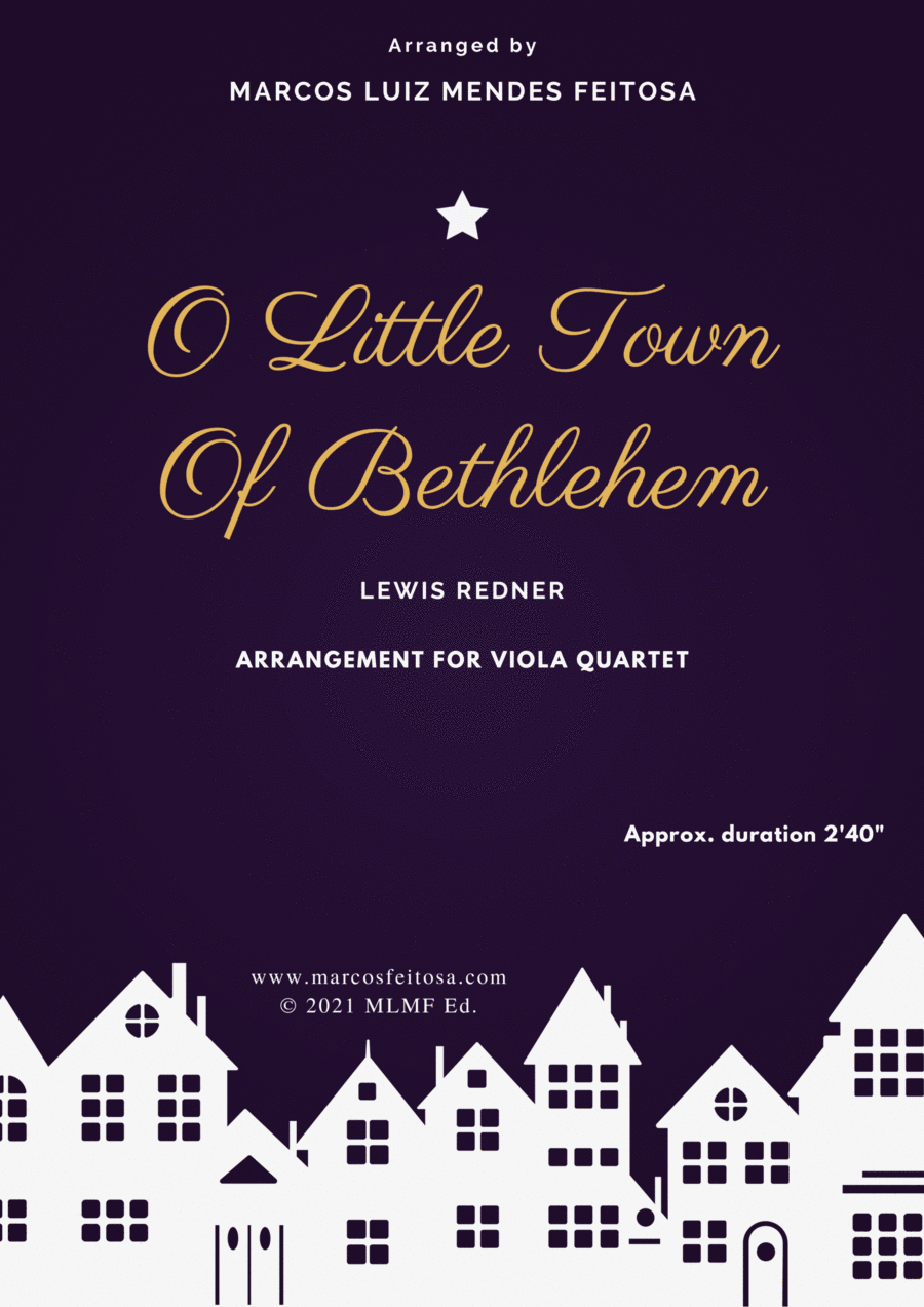 O Little Town of Bethlehem - Viola Quartet String Quartet scores gallery preview page 1