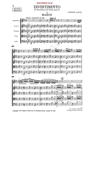 Divertimento for Harmonica and String Quartet