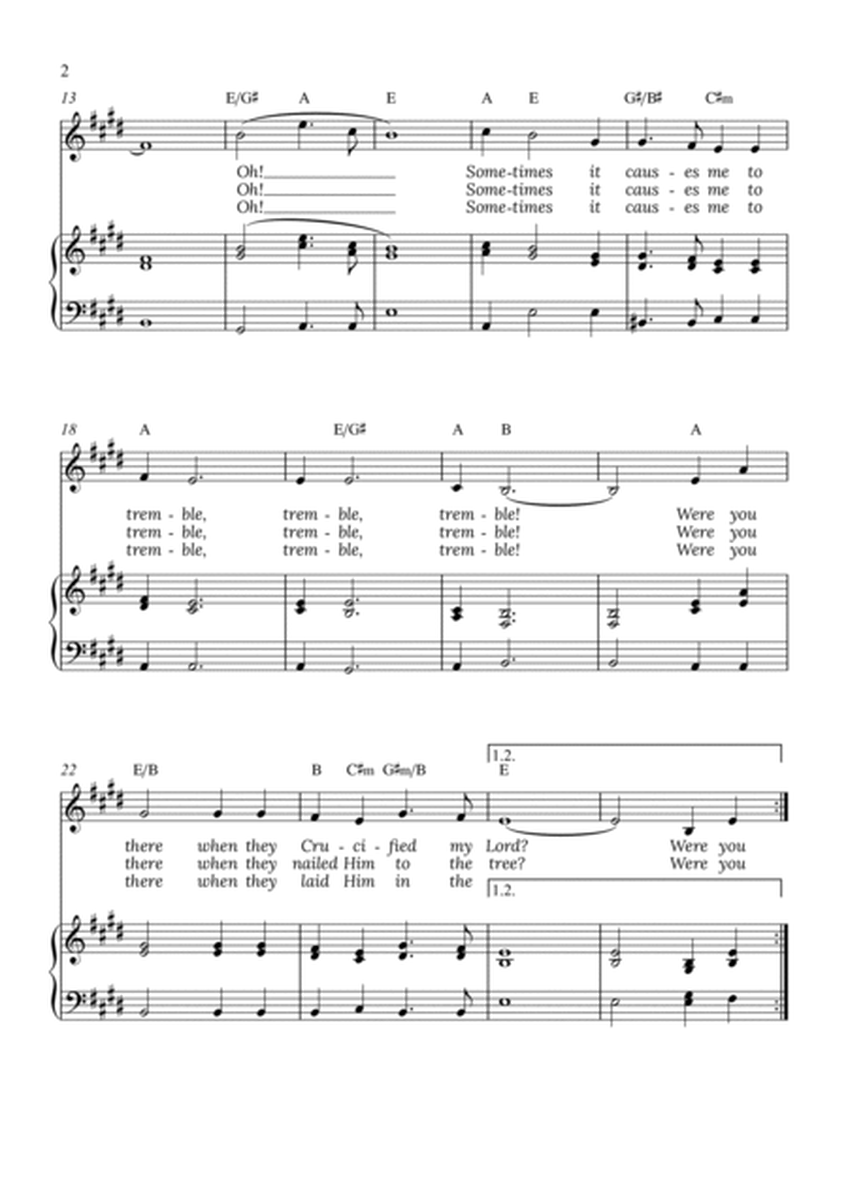 Were You There - for piano and soprano in E major with chords image number null