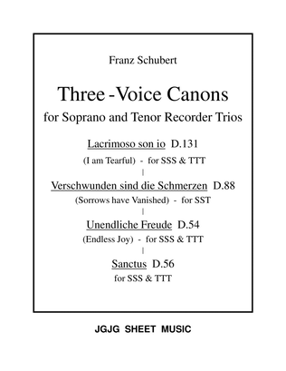 Four Schubert Canons for Soprano and Tenor Recorder Trios
