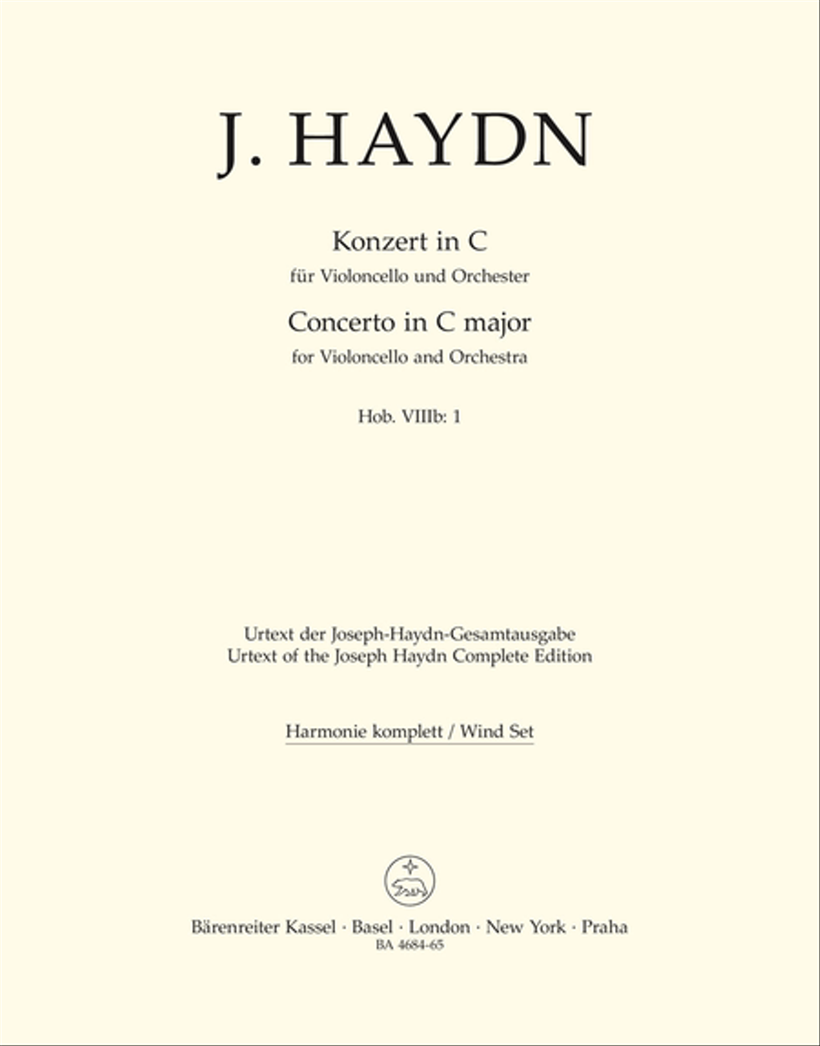 Concerto for Violoncello and Orchestra in C major Hob.VIIb:1 Set of Parts scores gallery preview page 1