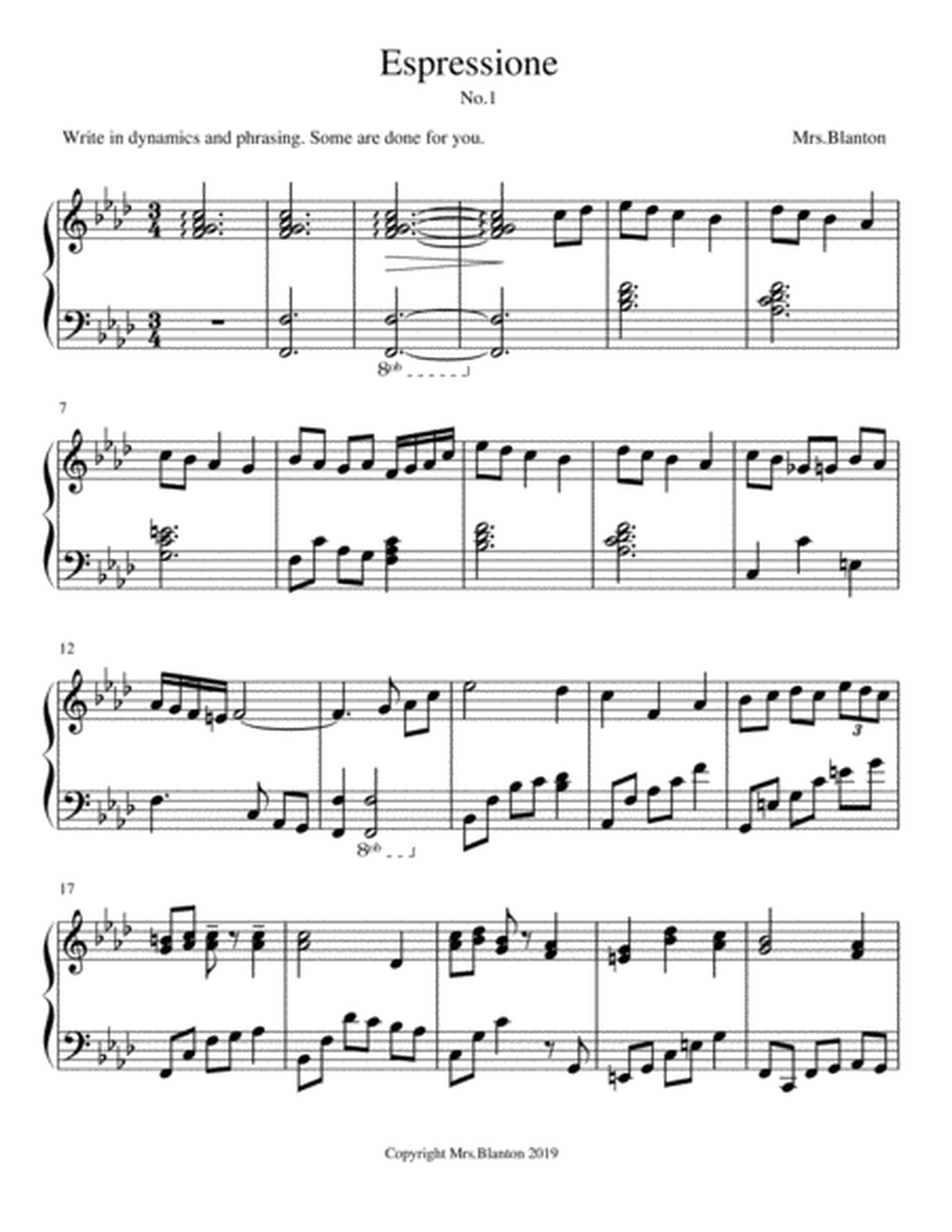 Espressione No.1: Intermediate Piano Solo