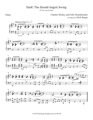 Hark! The Herald Angels Swing (Tenor Sax & Piano) piano part