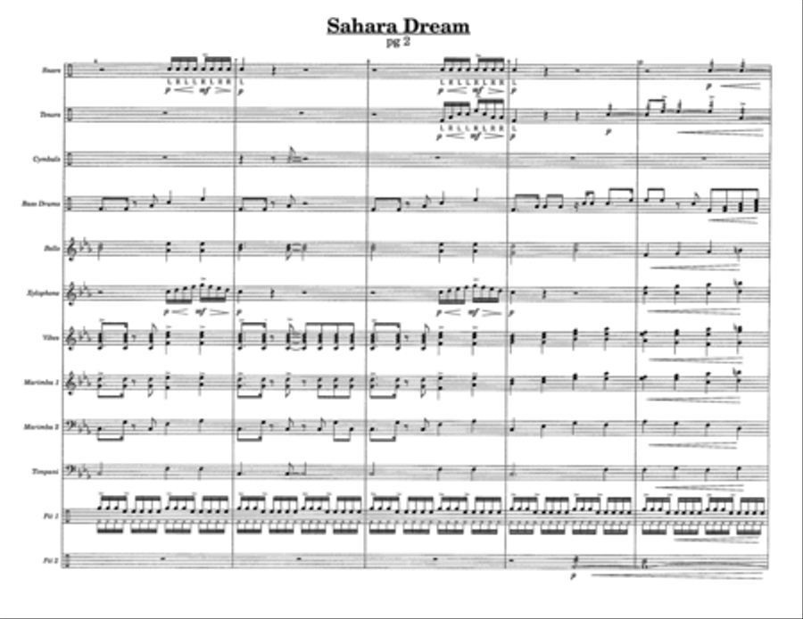 Sahara Dream w/Tutor Tracks Percussion Ensemble scores gallery preview page 4