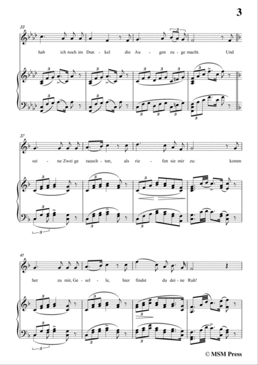 Schubert-Der Lindenbaum,Op.89,No.5,in F Major,for Voice and Piano Voice Solo scores gallery preview page 5