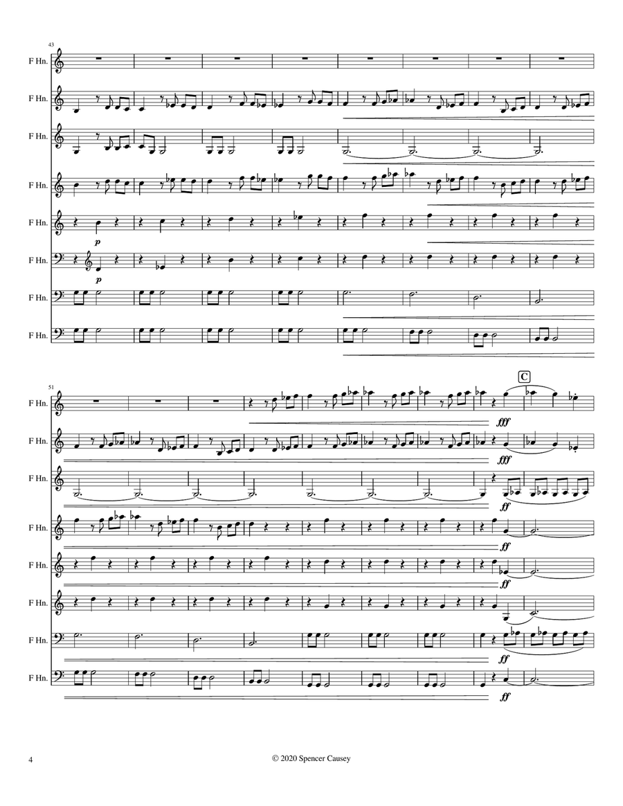 Egmont Overture for Horn Octet Chamber Orchestra scores gallery preview page 5