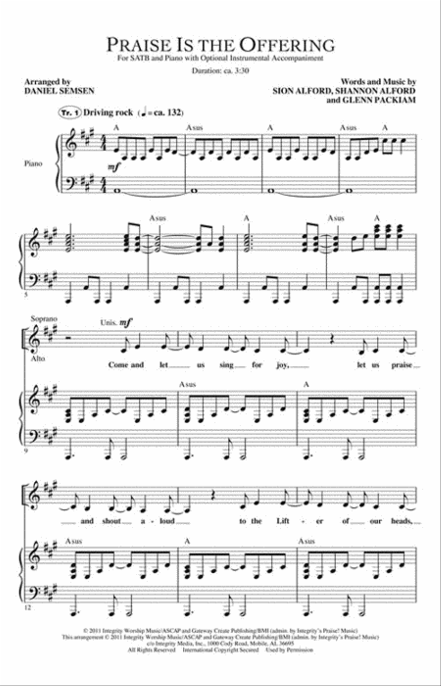 Praise Is the Offering Praise Is the Offering 4-Part scores gallery preview page 2