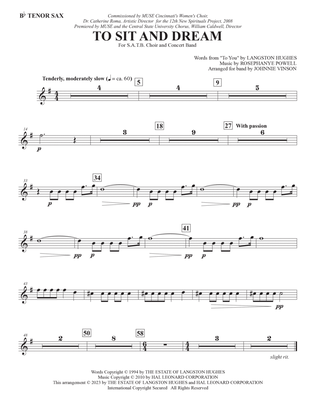 To Sit And Dream (Band Accompaniment) - Tenor Sax