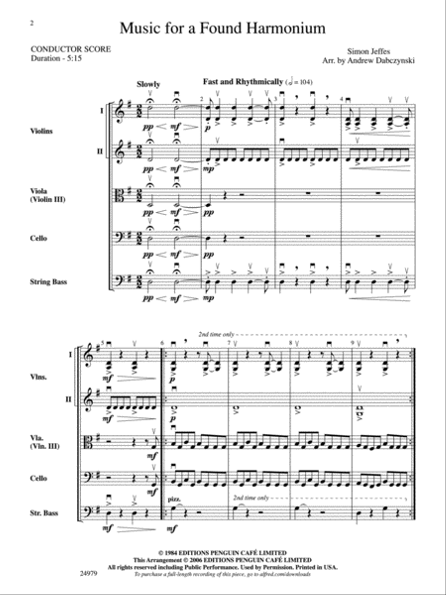 Music for a Found Harmonium String Orchestra scores gallery preview page 2