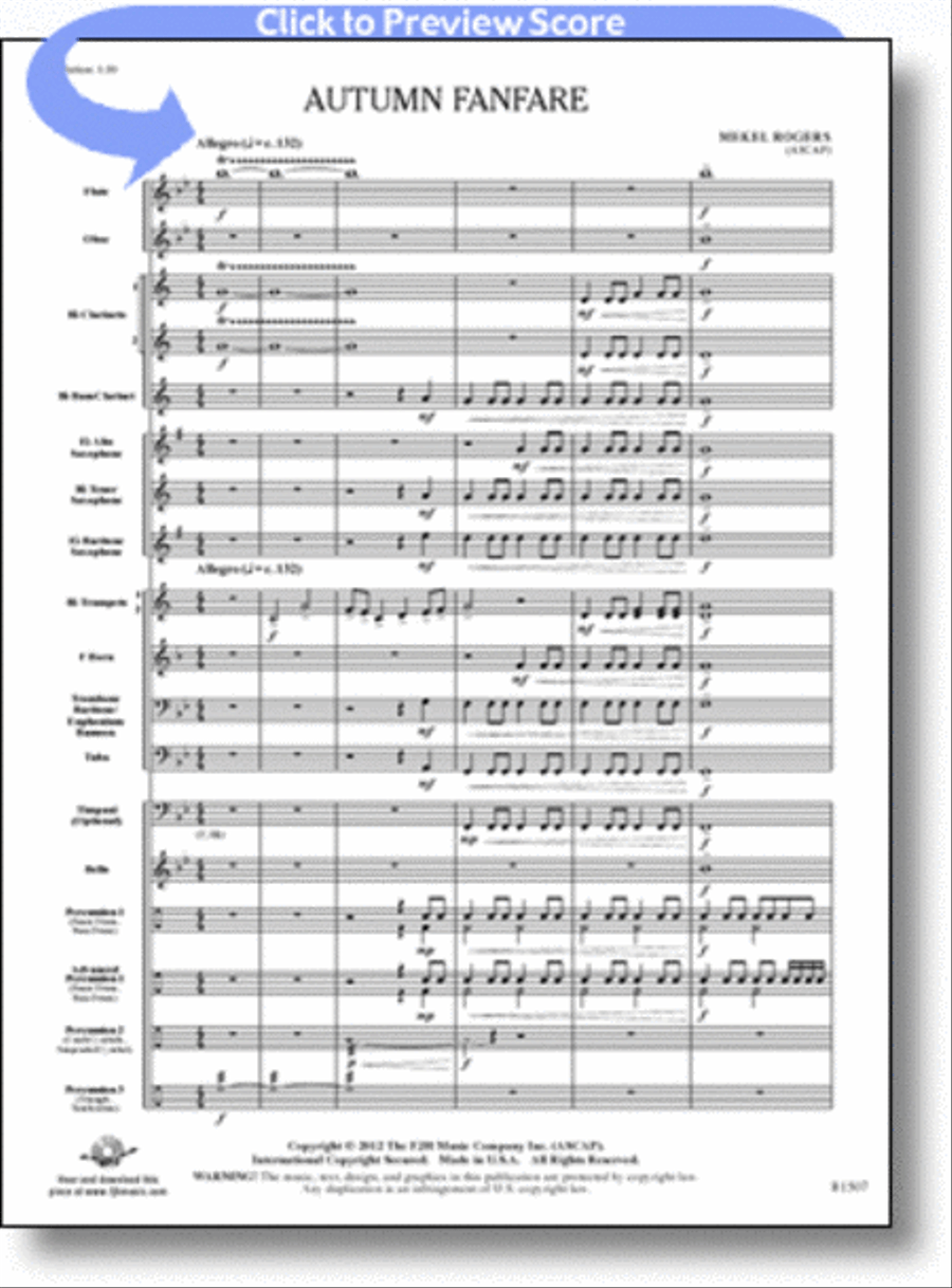 Autumn Fanfare Concert Band scores gallery preview page 1