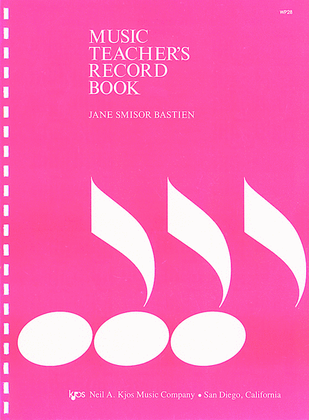 Book cover for Music Teachers Record Book