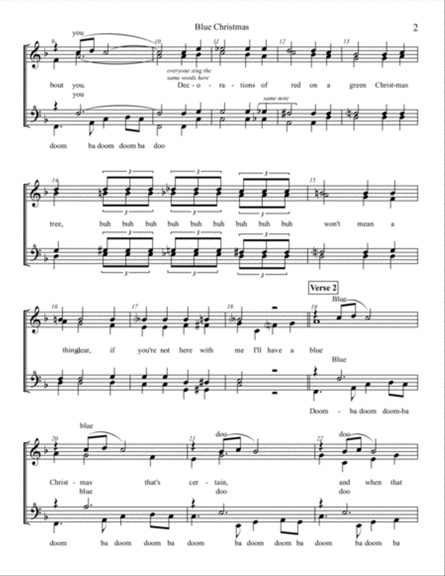Blue Christmas Blue Christmas SSAA scores gallery preview page 2