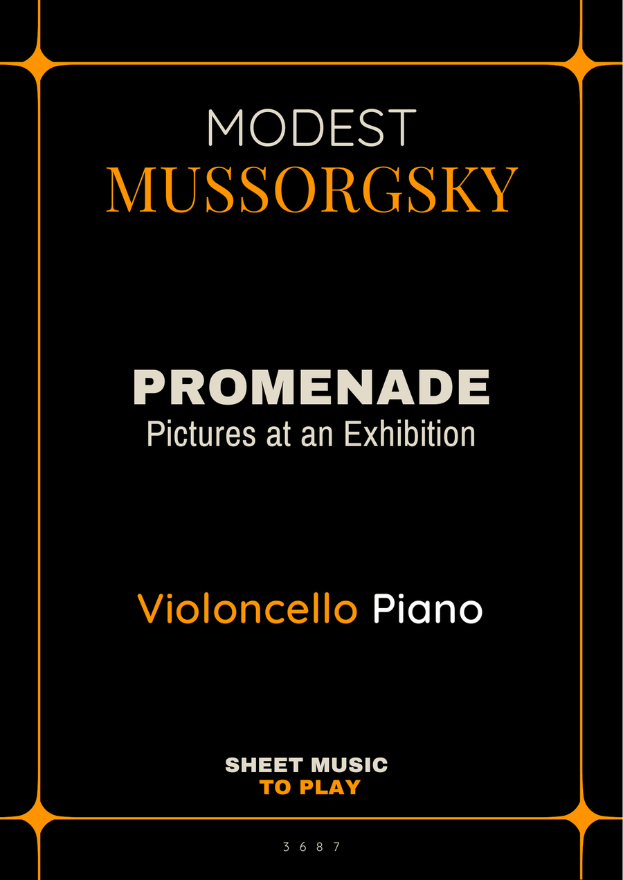 Book cover for Pictures at an Exhibition - Promenade - Violoncello and Piano (Full Score and Parts)
