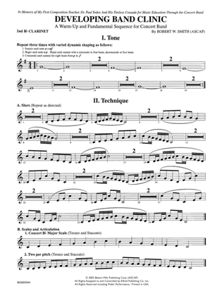 Developing Band Clinic (A Warm-Up and Fundamental Sequence for Concert Band): 2nd B-flat Clarinet