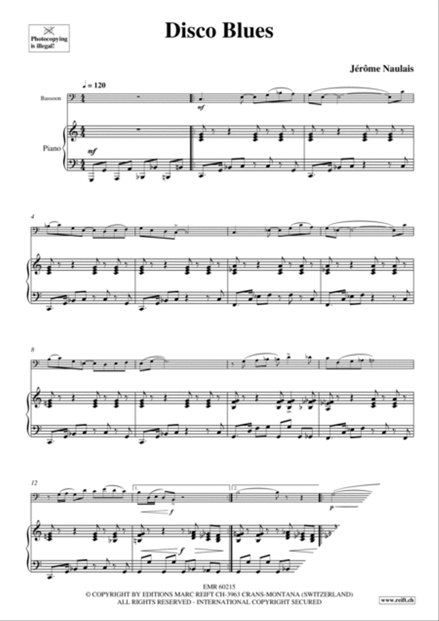 Disco Blues Bassoon Solo scores gallery preview page 4