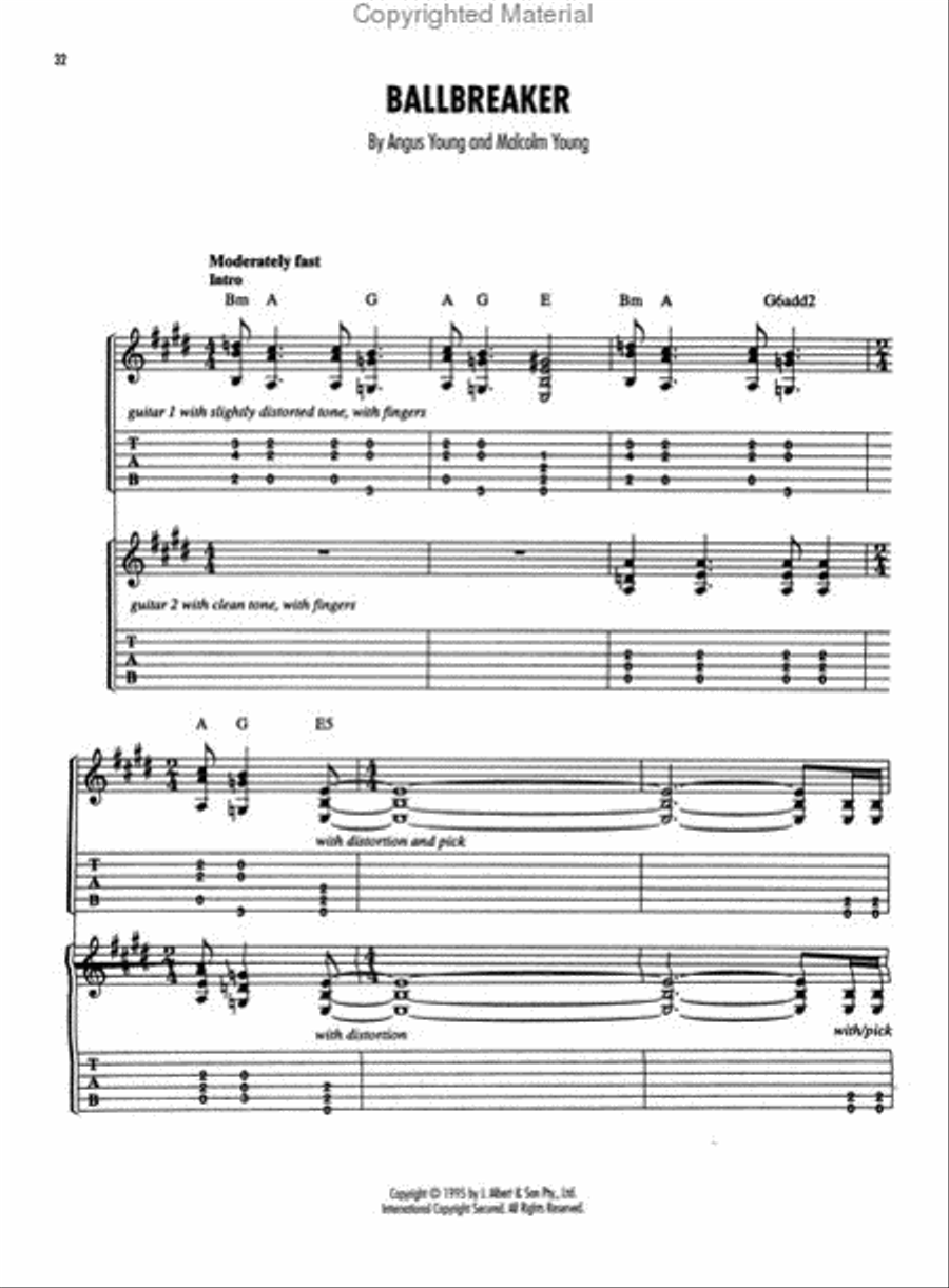 AC/DC – Plug Me In Guitar Tablature scores gallery preview page 4