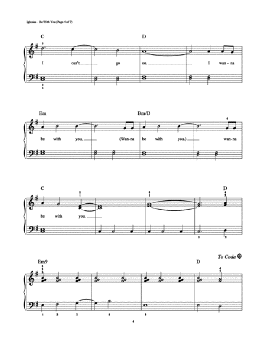 Be with You Be with You Easy Piano scores gallery preview page 4