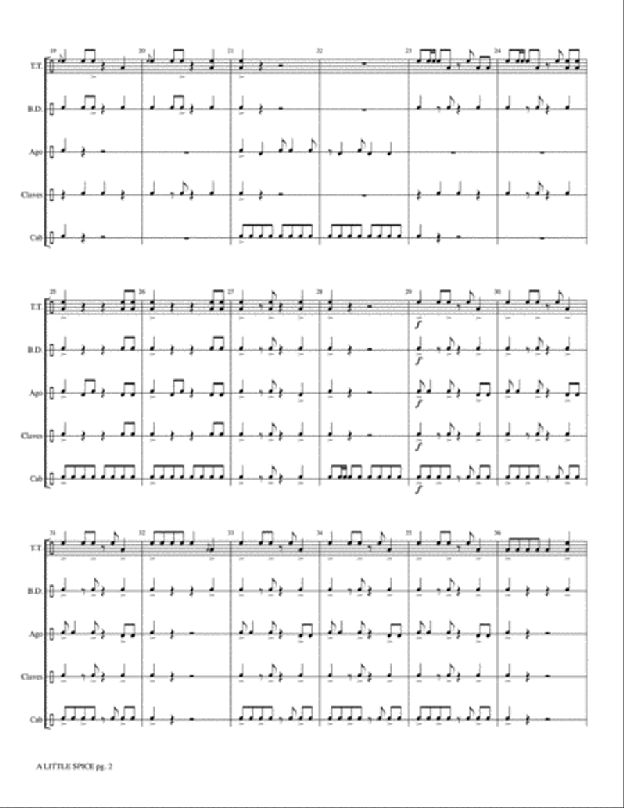 A Little Spice: Score Percussion Ensemble scores gallery preview page 3