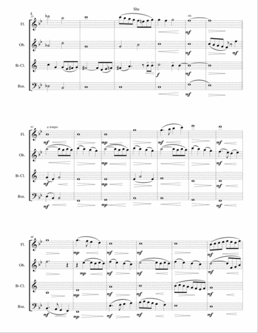 She Woodwind Quartet scores gallery preview page 4