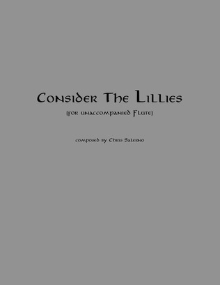Book cover for Consider The Lillies