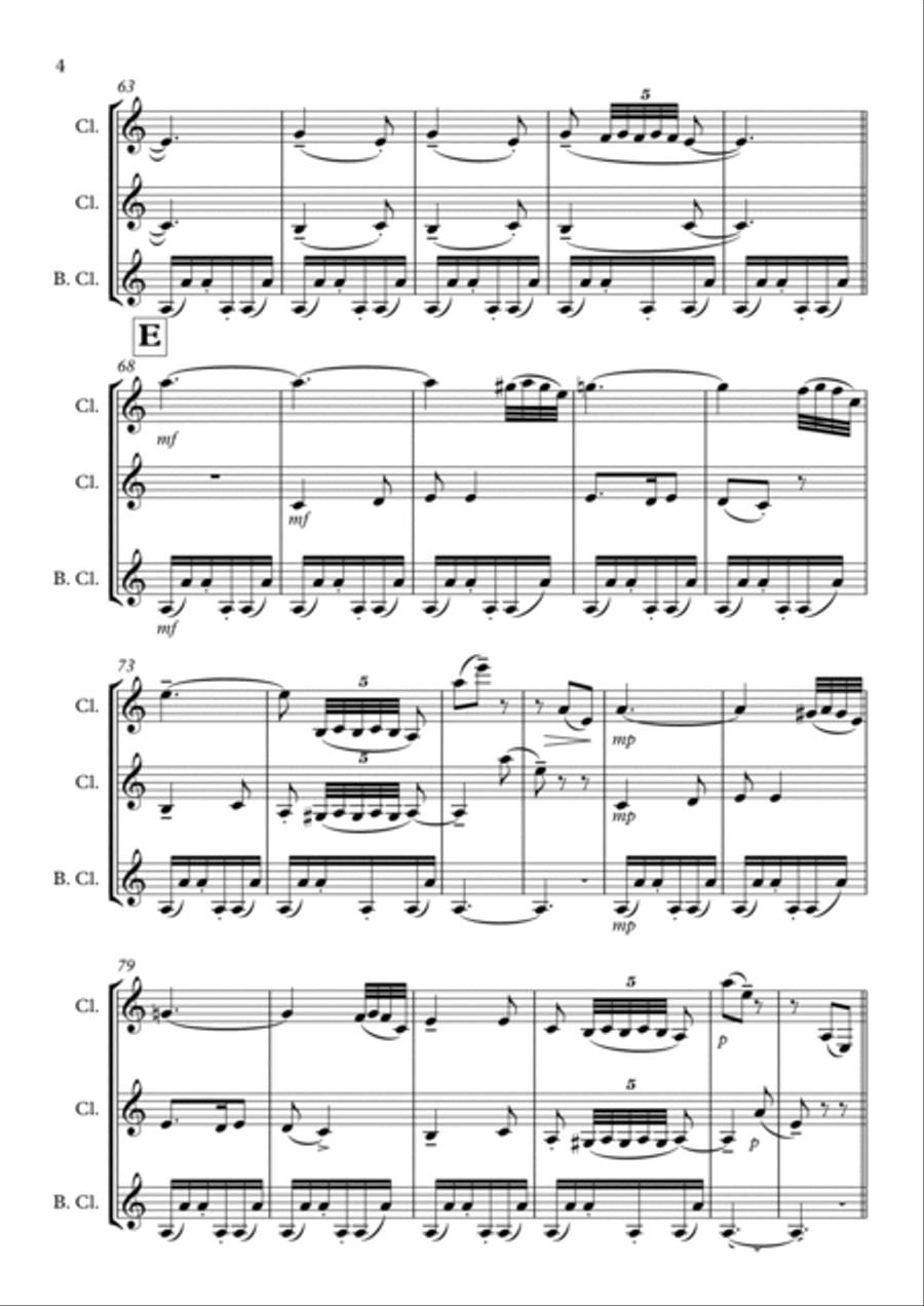 Nutcracker Suite - Arabian Dance: Clarinet Trio Clarinet Trio scores gallery preview page 4