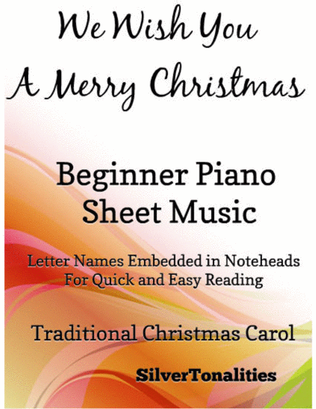 Book cover for We Wish You a Merry Christmas Elementary Beginner Piano Sheet Music