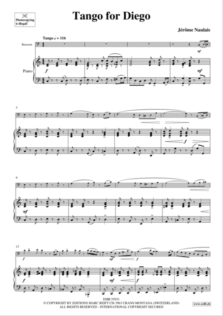 Tango for Diego Bassoon Solo scores gallery preview page 5