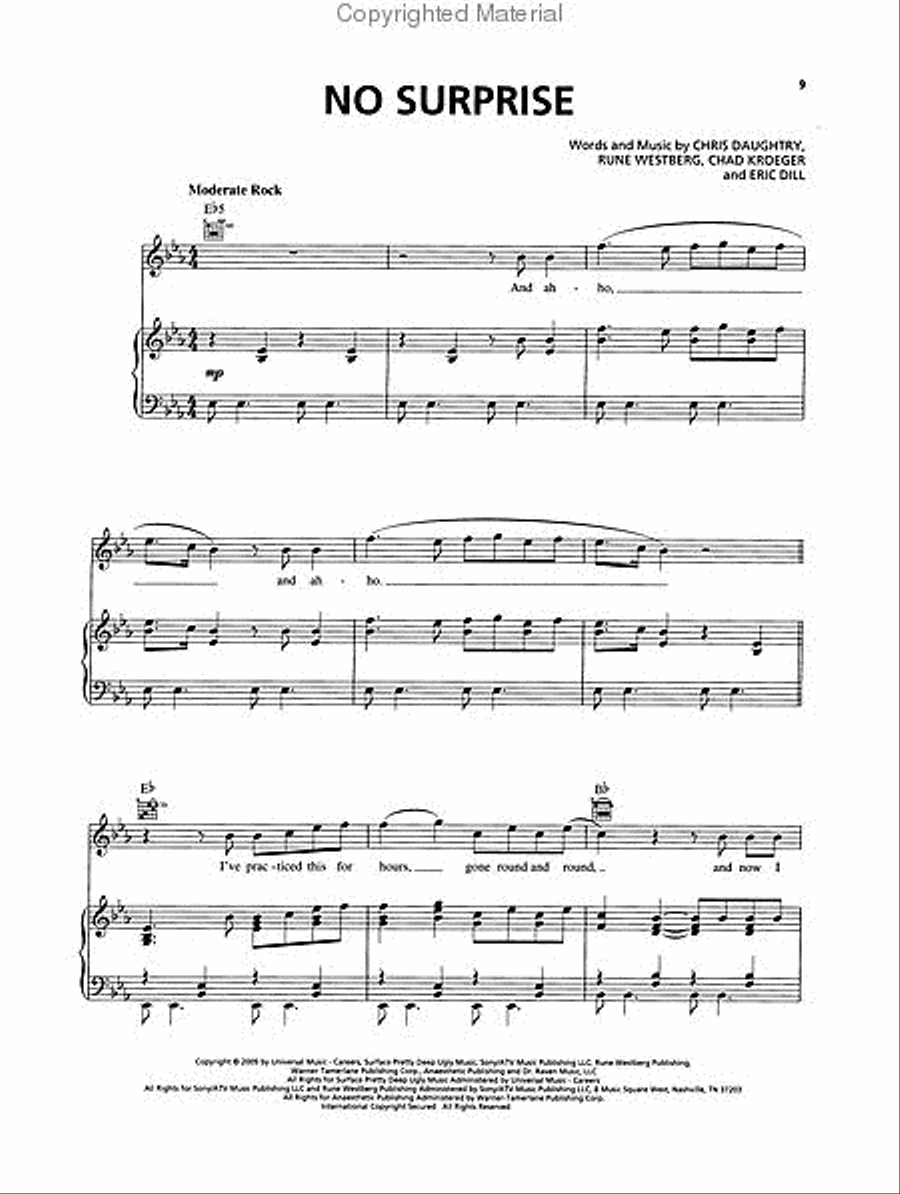 Daughtry - Leave This Town Piano, Vocal, Guitar scores gallery preview page 3